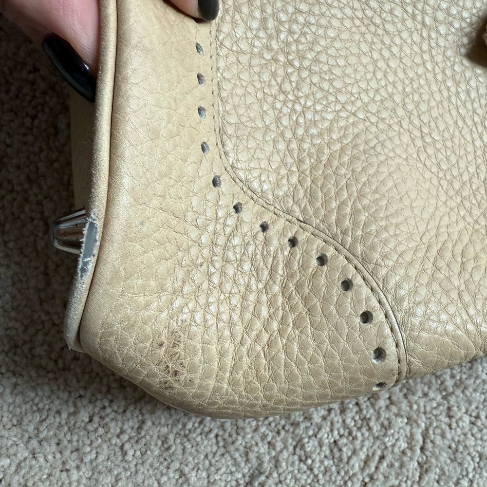 Vintage Coach Cream Leather Tote Bag - Picture 4 of 6